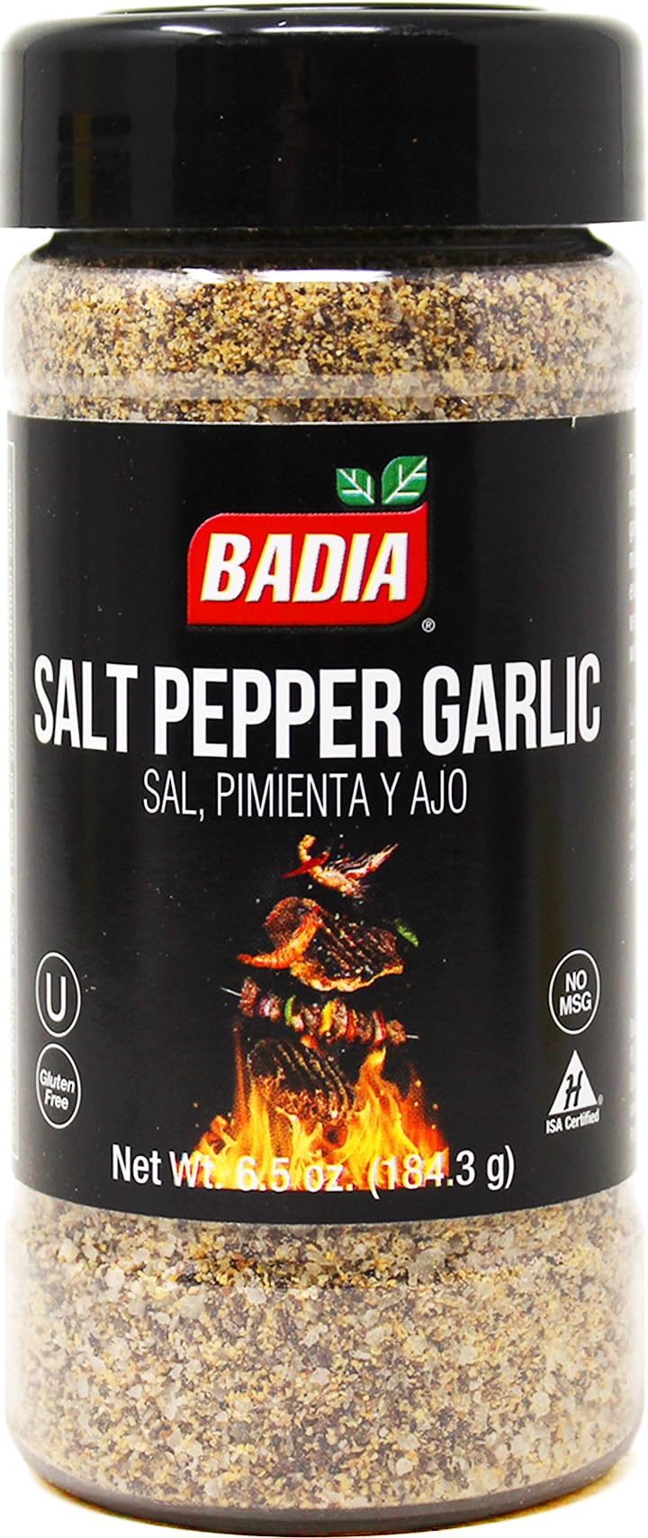 Badia Salt Pepper Garlic Seasoning  6.5 oz - All Purpose Spice Blend for Rubs  Beef  Chicken  Steak  Vegetables - Gluten Free  No MSG