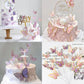 22Pcs Pink Butterfly Cupcake Toppers And 1Pcs Gold Metal Acrylic Panel Cake Toppers Cake Decorations For Girls Women Happy Birth