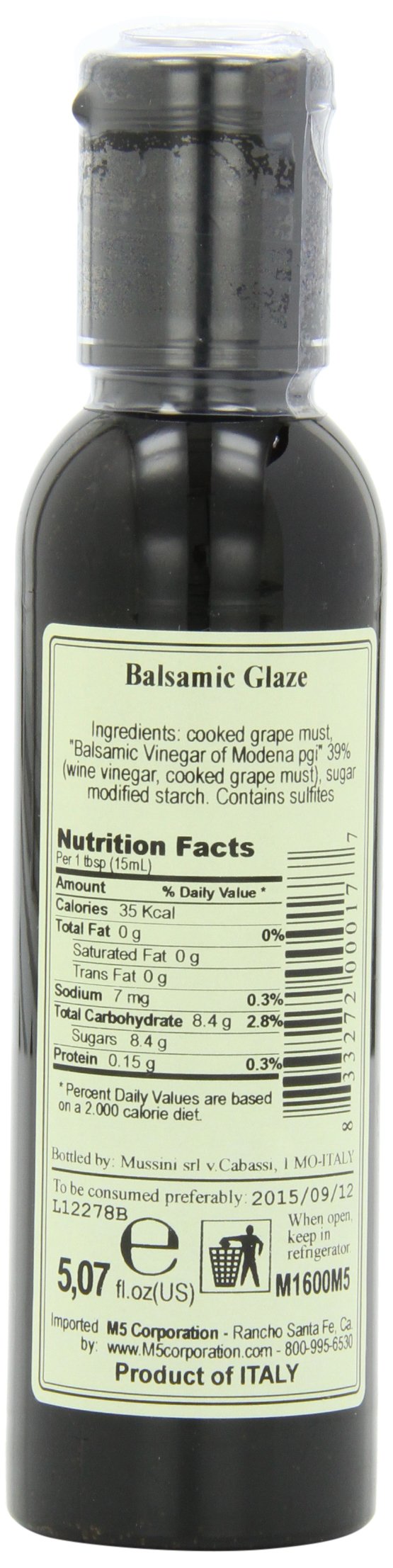 Mussini Crema, Glaze of Balsamic Vinegar of Modena, 5.07-Ounce Bottles (Pack of 2)