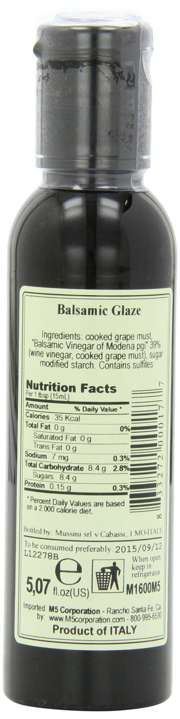 Mussini Crema, Glaze of Balsamic Vinegar of Modena, 5.07-Ounce Bottles (Pack of 2)