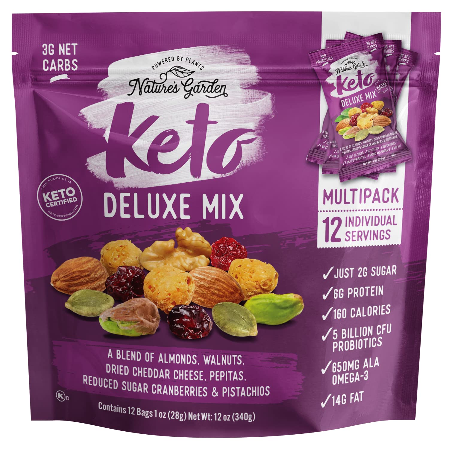 Nature'S Garden Keto Deluxe Mix Delicious & Fresh Flavor Natural Friendly - Perfect Breakfast - 12 Ounce(1 Ounce X 12 Count)