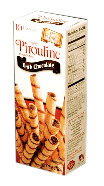 Pirouline Cream De Pirouline - Dark Chocolate - Case Of 12 - 3.25 Oz