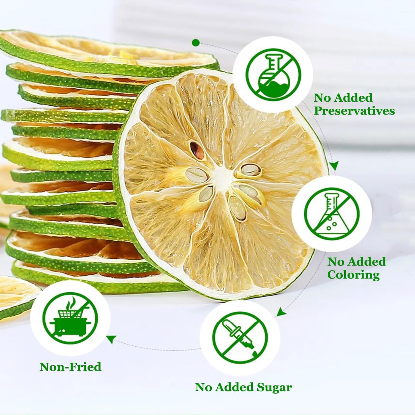 SXETBEAN Dried Lime Slices, Natural Dehydrated Limes for Baking & Crafts, 3.5oz/100g
