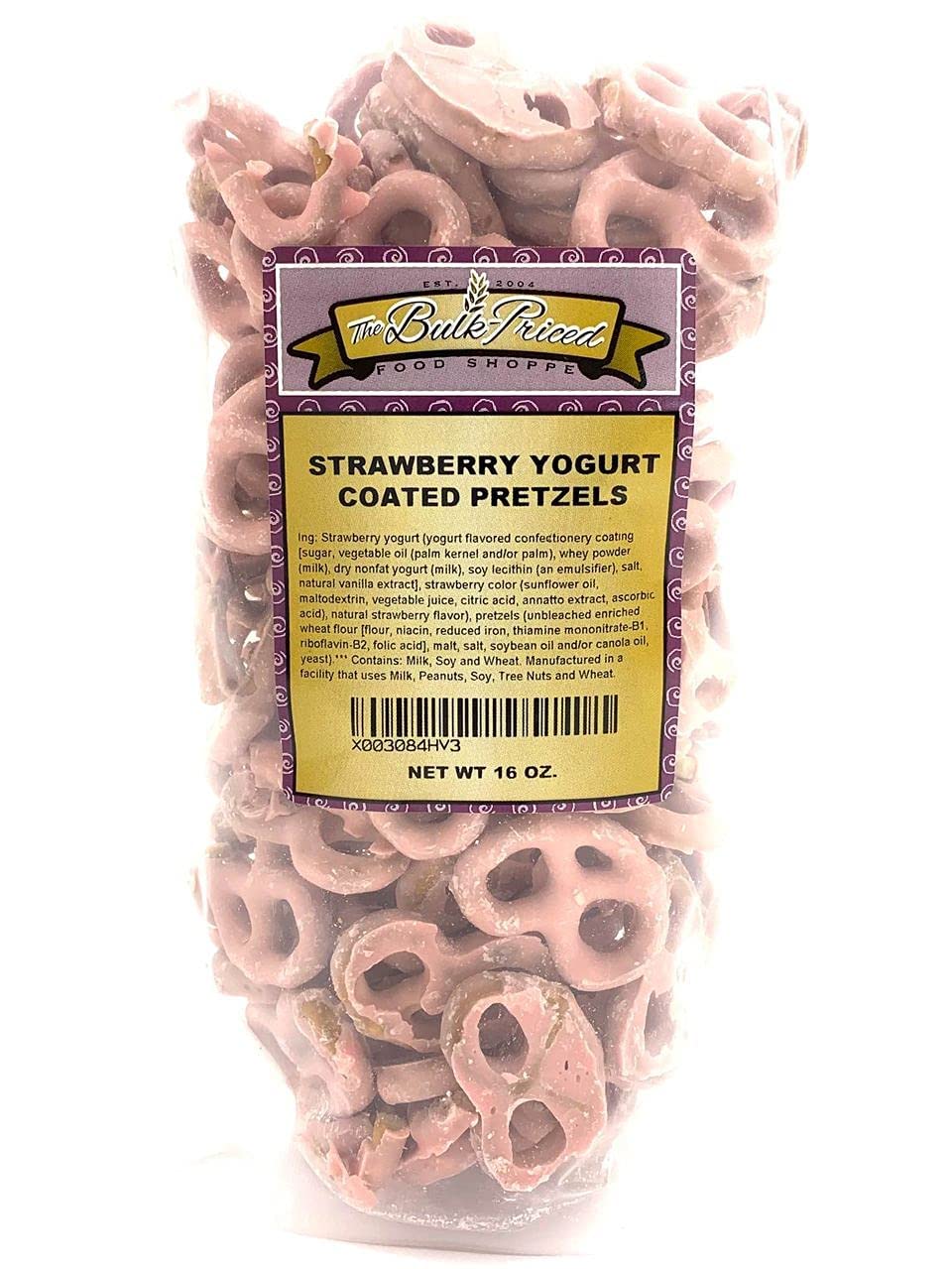 Strawberry Yogurt Pretzels, Bulk (1 Lb. Resealable Zip Lock Stand Up Bag)