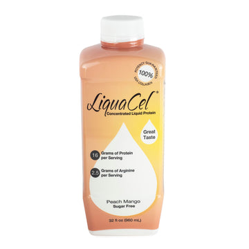 GLOBAL HEALTH PRODUCTS LiquaCel Peach Mango Liquid Protein, 16g Protein, Sugar & Gluten Free, 32 Fl Oz