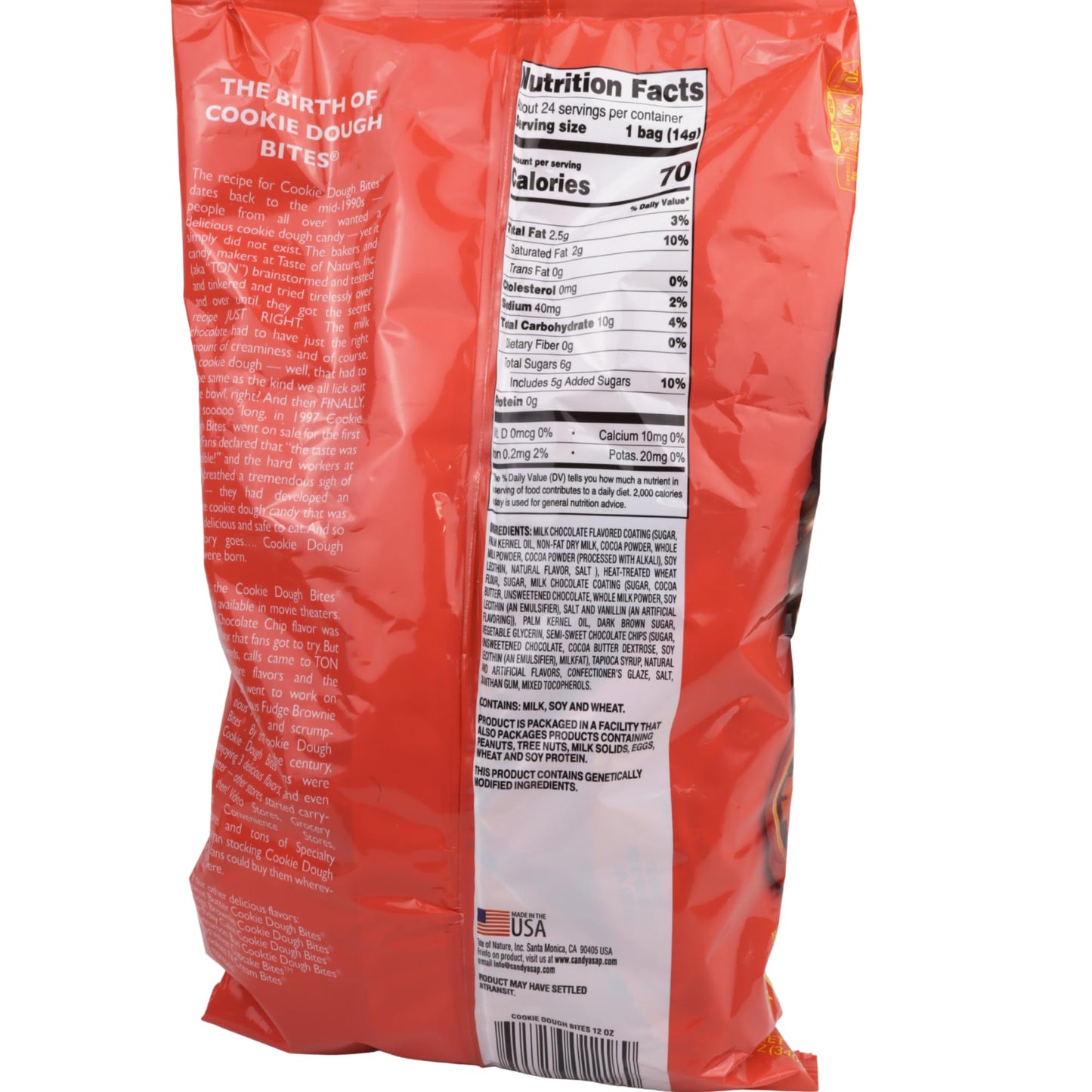 Halloween Chocolate Chip Cookie Dough Bites  24 Individual Pouches  Perfect Trick or Treat Pass Out Candy  12 Ounces