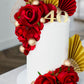 Jevenis 21 Pcs Red Rose Cake Decoration Queen Birthday Cake Decoration Ginkgo Palm Leaves Cake Decoration For Wedding Birthday E