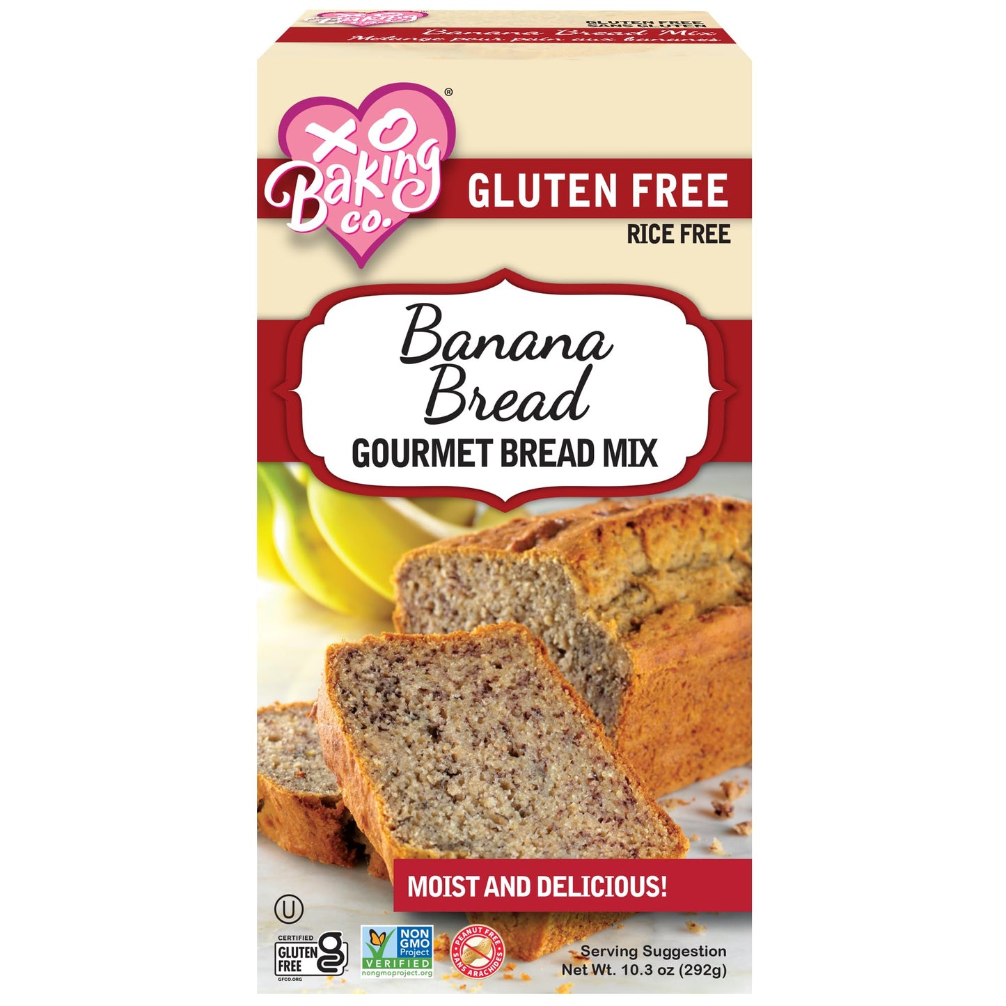 XO Baking Co. Gluten Free Banana Bread Mix, Non-GMO, Kosher, 10.3oz
