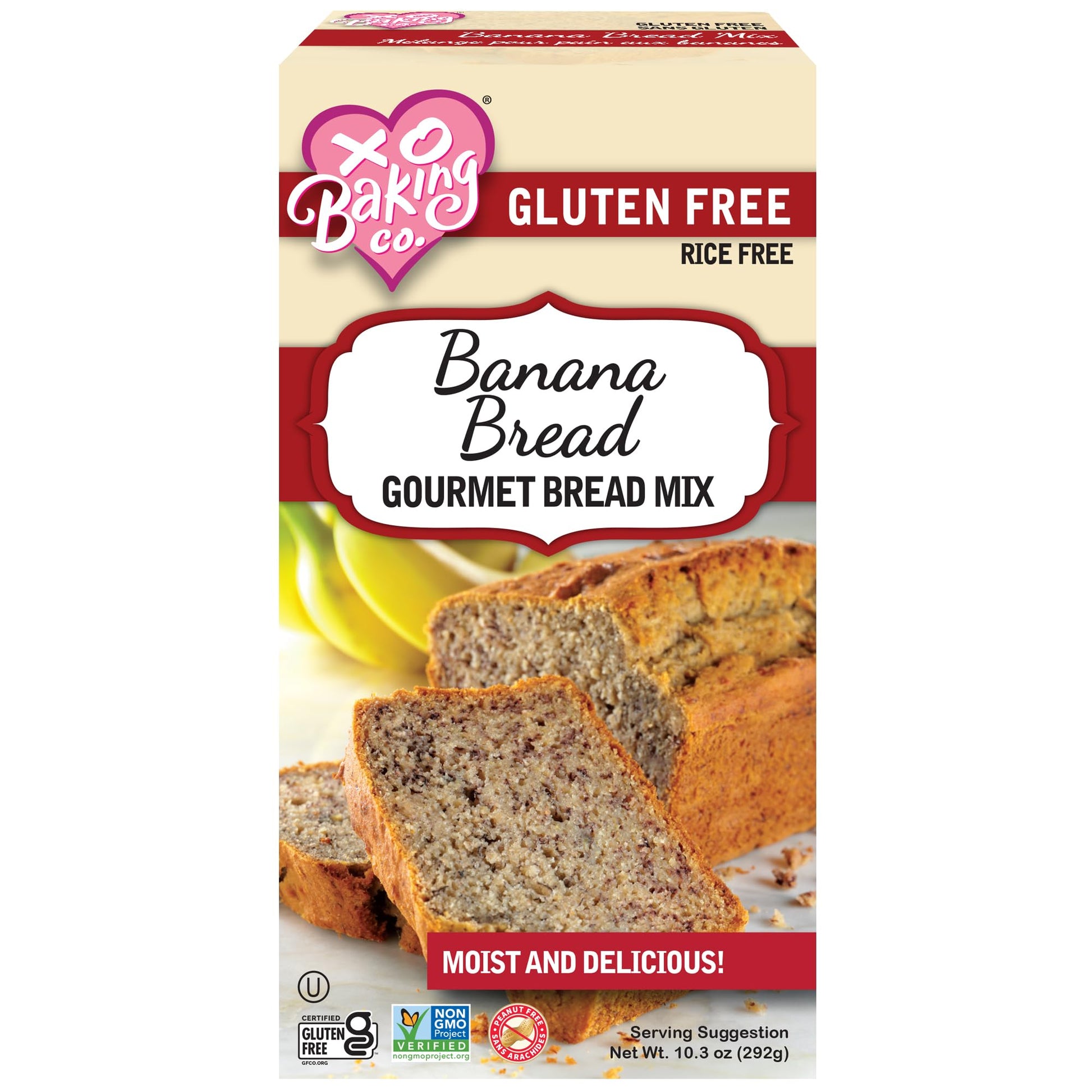XO Baking Co. Gluten Free Banana Bread Mix, Non-GMO, Kosher, 10.3oz