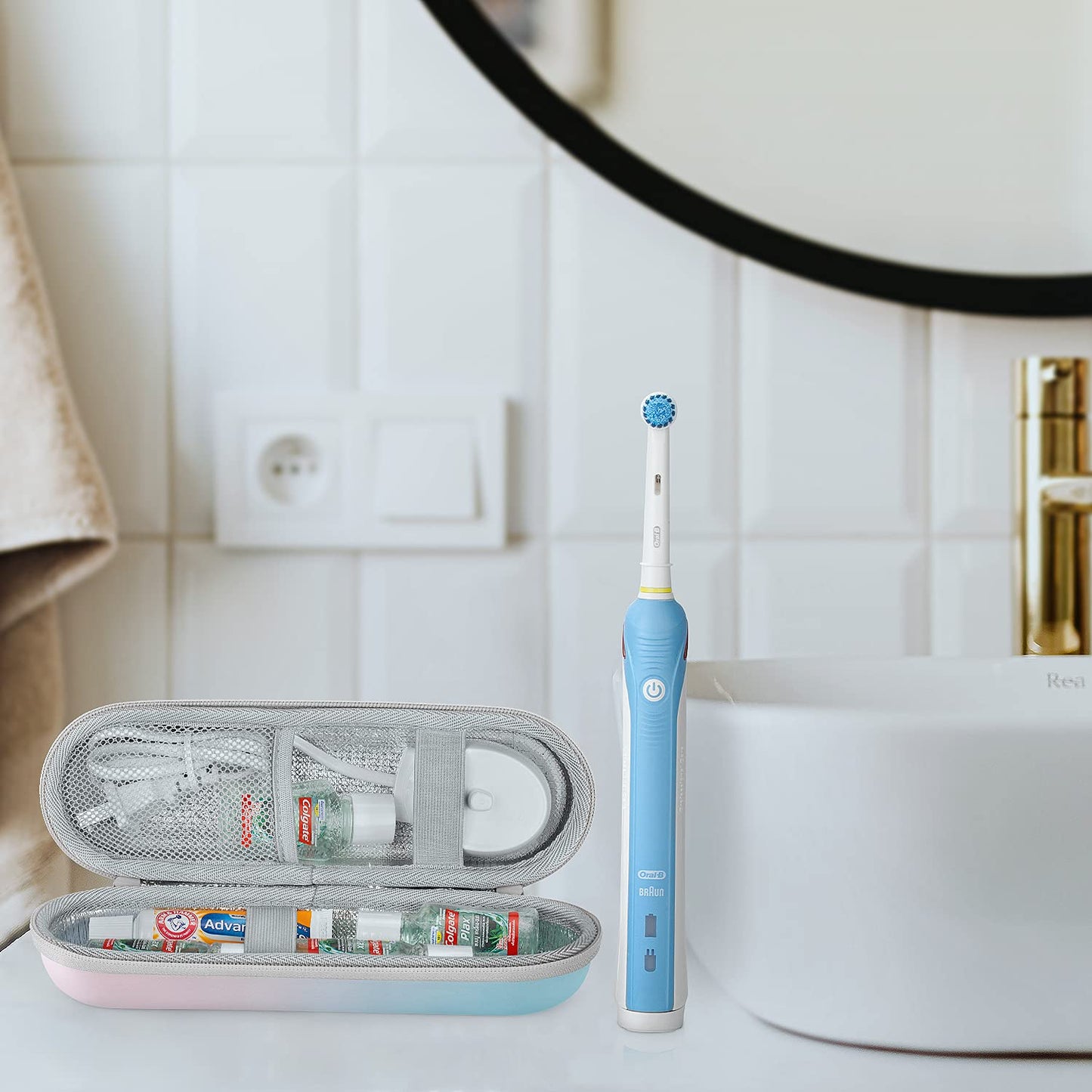 Yinke Travel Case For Oral B/Io 7 8 9 /Oral-B Pro Smartseries/Philips Sonicare Protectiveclean Electric Toothbrush, Hard Eva Cas