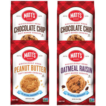 Matt'S Bakery | Variety Pack Cookies (2 Chocolate Chip, 1 Peanut Butter, 1 Oatmeal Raisin) | Soft-Baked, Non-Gmo, All-Natural In