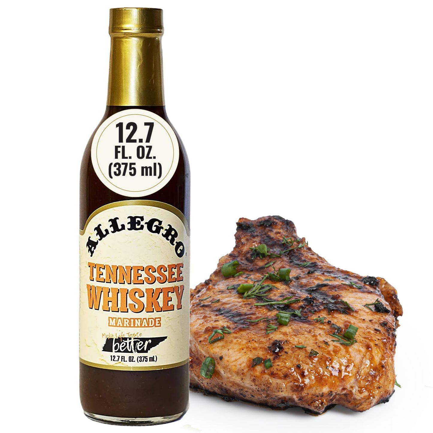 Allegro Marinade for Meat & Veggies, Kosher & Gluten Free, 12.7 Fl Oz, Tennessee Whiskey Flavor