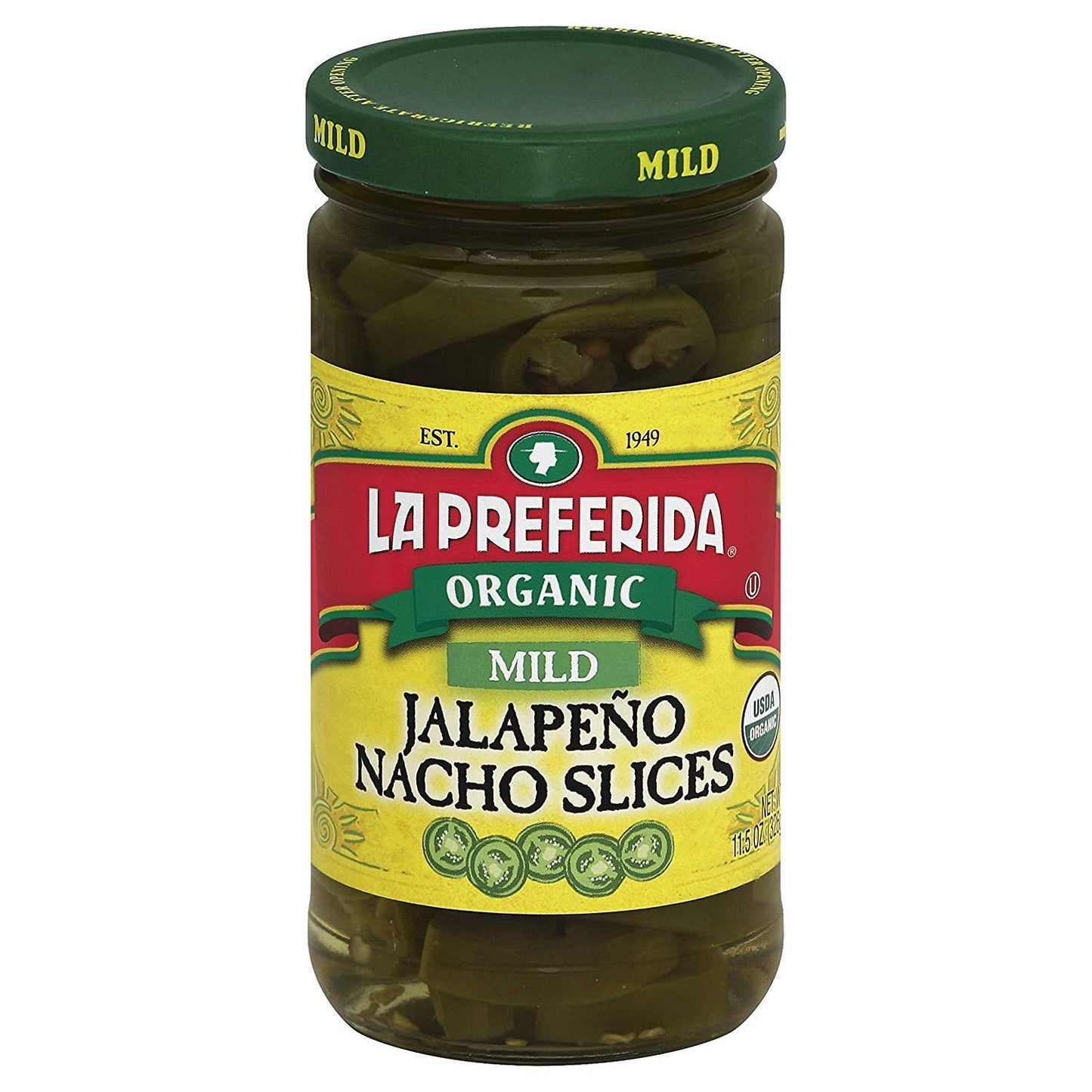 Organic Mild Jalapeo Slices: The Perfect Topping For Tacos, Nachos, And Burgers, La Preferida, 11.5 Oz (Pack Of 2)