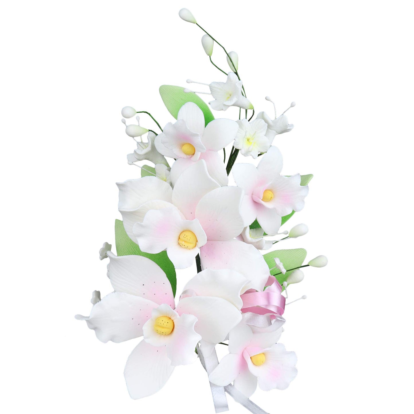 O'Creme Gumpaste Flower Spray, Tropical Orchid - Edible Flowers For Cake Decorating - Sugar Paste Flower Decorations For Cakes,