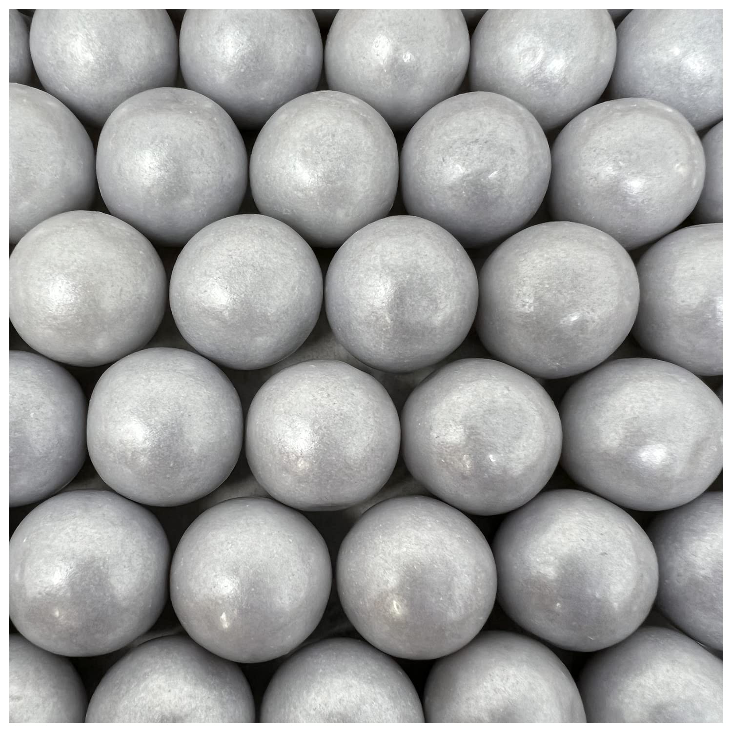 Candy Retailer Gumballs - Great For Parties Or Gumball Machines - 2Lb Bag (Large 1", Shimmer Silver)