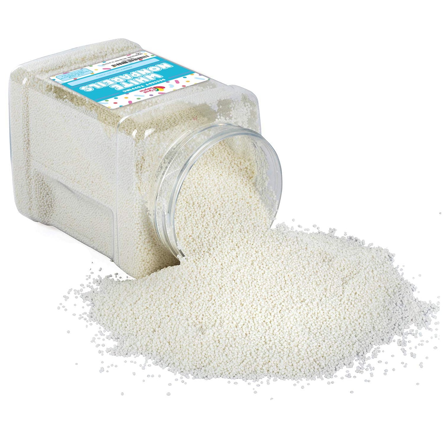 White Nonpareils Sprinkles - 2.7 Pounds - Bulk White Sprinkles - White Non Pareils Bridal Sprinkles - Small White Disco Ball Spr