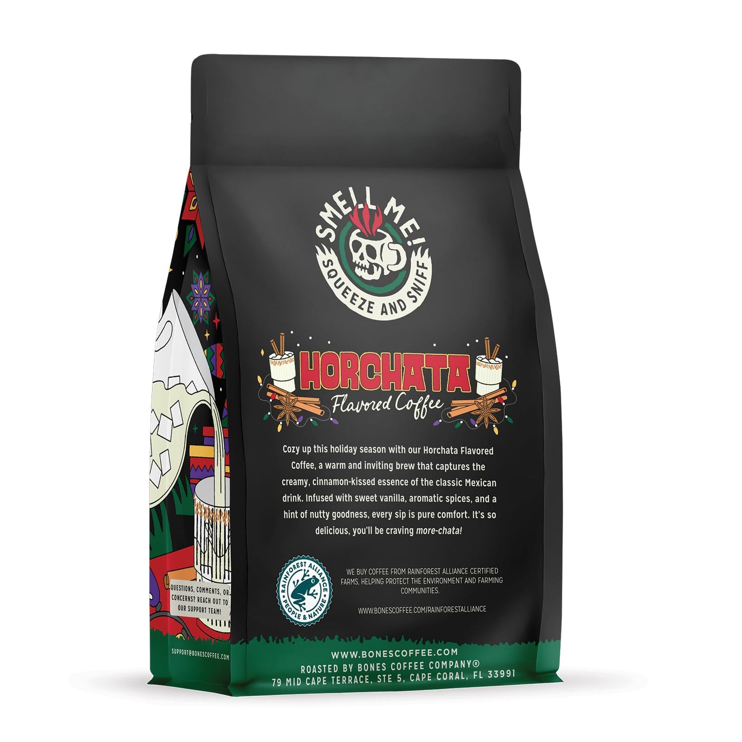 Bones Coffee Company Horchata Flavored Coffee  Medium Roast Low Acid Arabica Beans Compatible with Auto drip and French Press Coffee Maker  12 Oz Ground