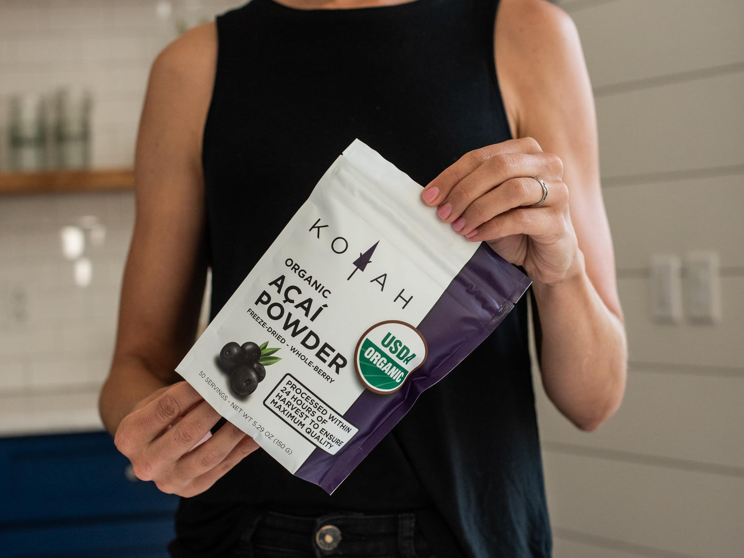 KOYAH - Organic Acai Powder (150g - 50 Servings): Brazil Grown, Freeze-Dried, 100% Pure, No Citric Acid Added, Great in Smoothie