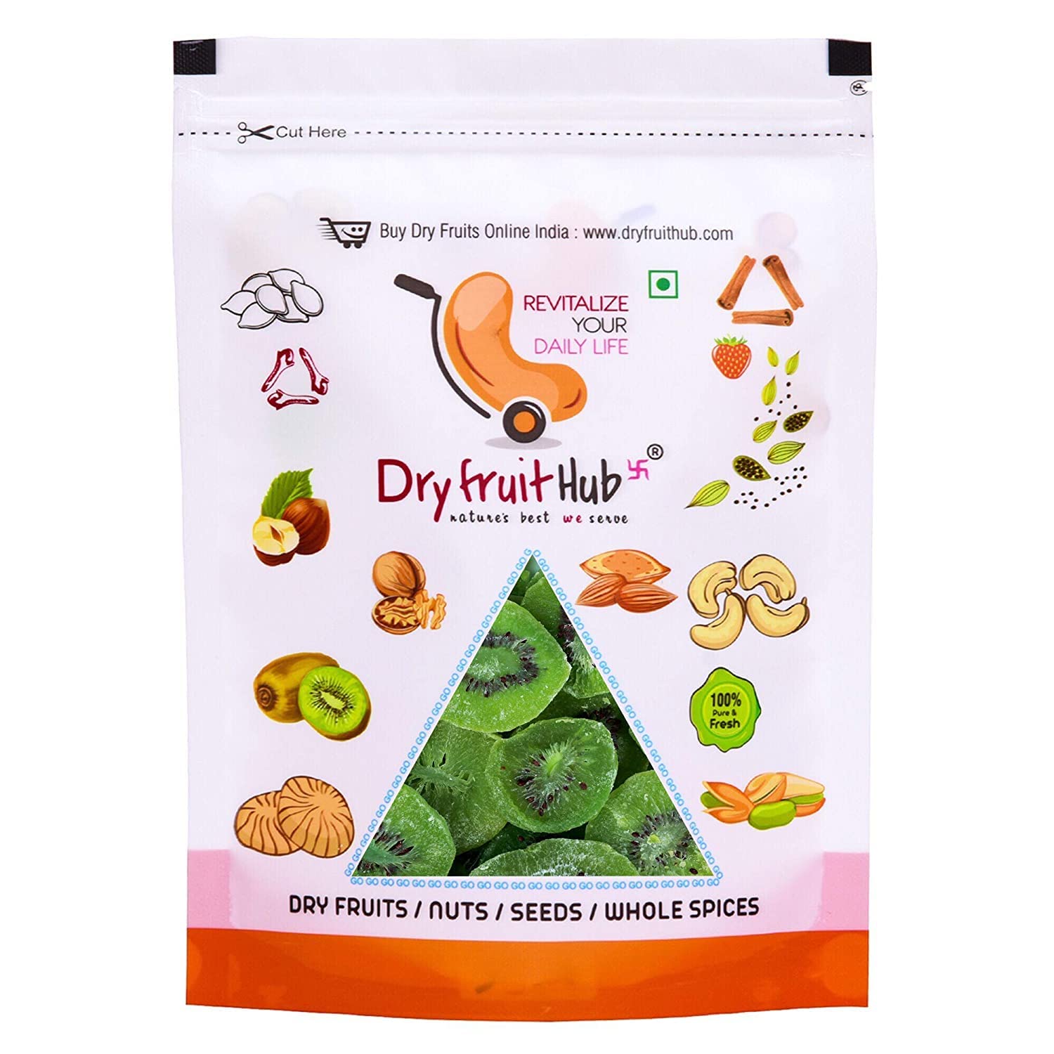 Dry Fruit Hub Dried Kiwi 250Gm, Dried Kiwi Dry Fruits,Candied Dried Kiwi Fruit Slices,Fresh Kiwi Dry Fruits