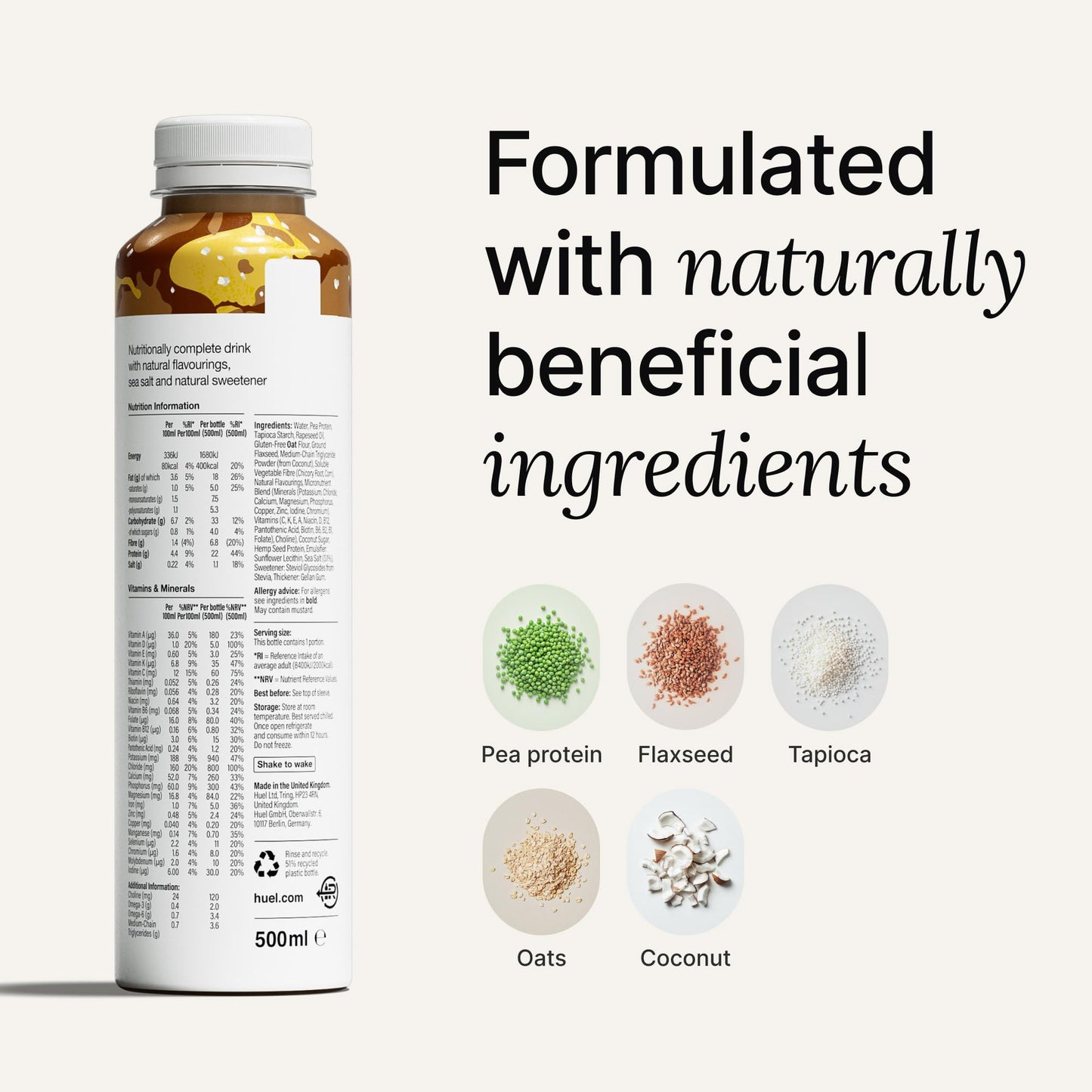 Huel Ready-to-Drink | Salted Caramel Meal Replacement Drink | High Protein Drink | Nutritionally Complete  Low Sugar  High Fiber  Plant Based  Vegan  Healthy | 22g Protein Per Bottle  16.9 Fl Oz (12 Pack)