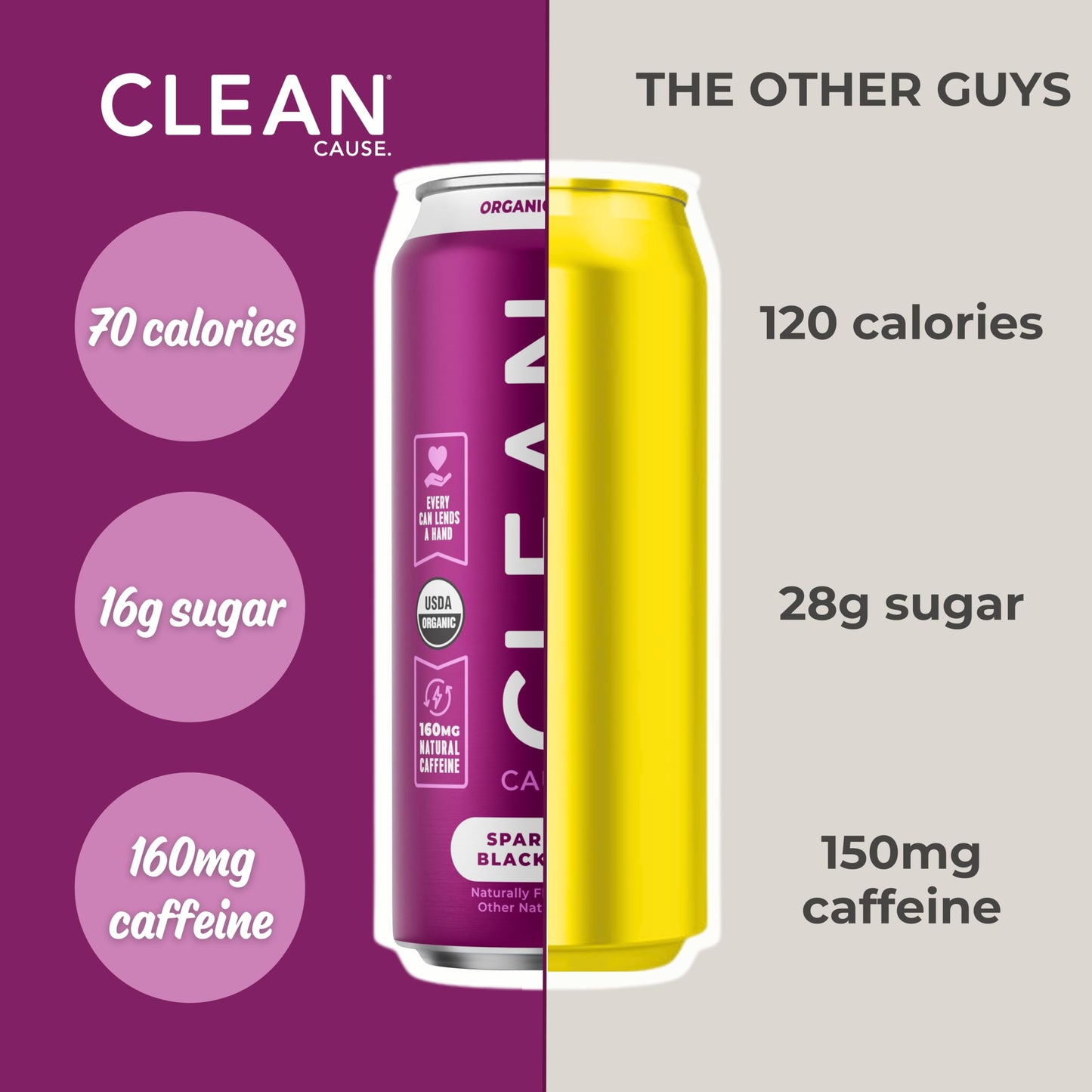 Clean Cause Sparkling Yerba Mate Blackberry 12Pk/16Oz