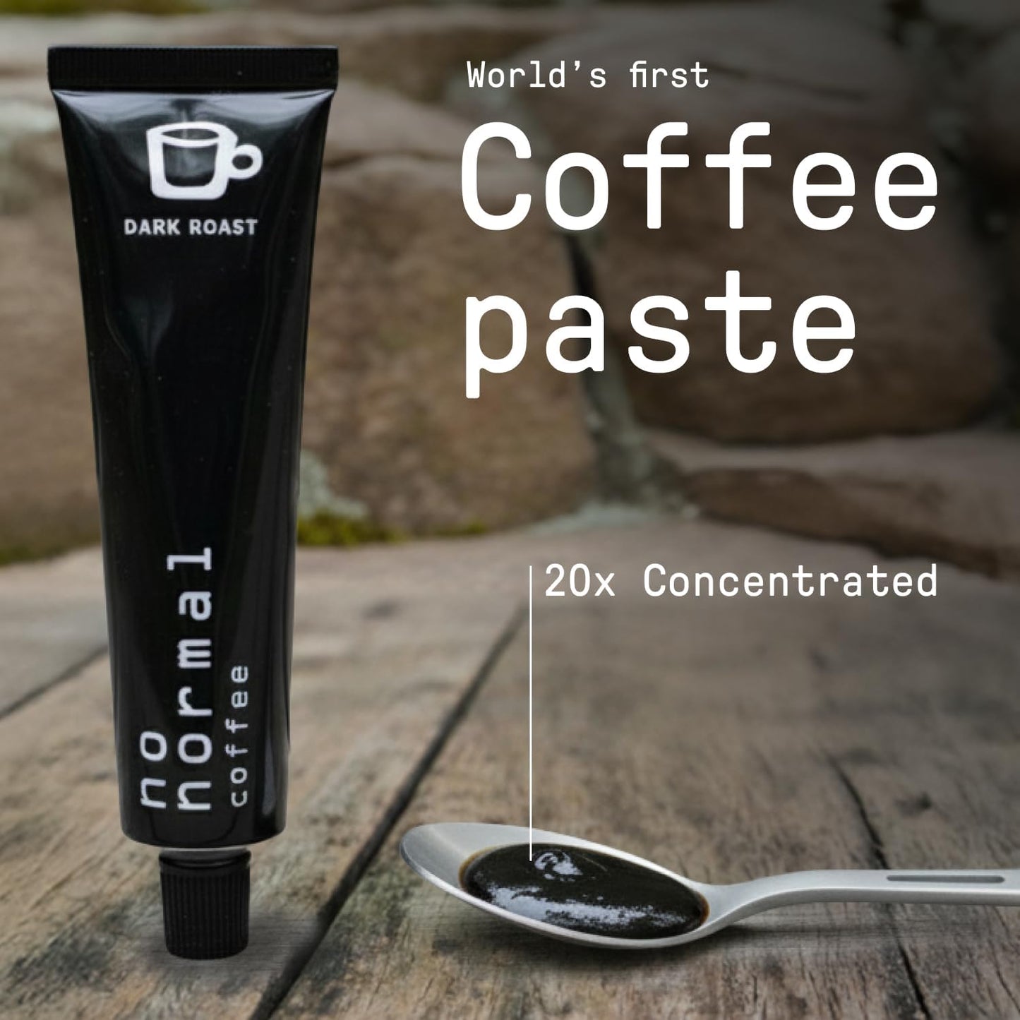 No Normal Dark Roast  Instant Coffee Paste (20 Cups) - The Outdoor Coffee - Swiss-Made  Fairtrade Arabica Beans  Liquid Concentrate Alternative- Uncomplicated  Zero Waste On-the-Go Tube