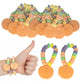 Pumpkin Candy Bracelets - 24 Thanksgiving Themed Snacks - Individually Wrapped Bulk Candy - Fall Goodies - Class Treats & Kids P