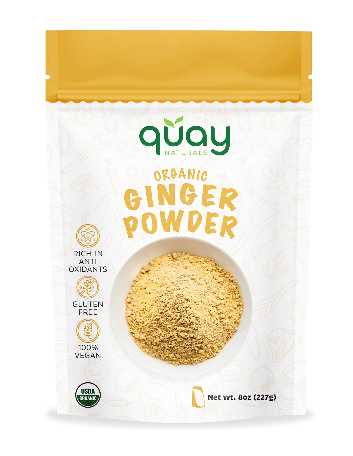 Ground Ginger Powder (8 oz) for Cooking, Baking, Tea, Energy Drinks & Beverages - Highly Aromatic - Fine Loose Powder - Powdered