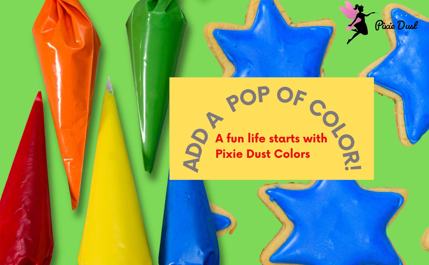 Pixie Dust Dye-Free Food Coloring Powder Set - Plant-Based, Kosher, 4 Colors - 0.35 oz Each, Total 1.4 oz