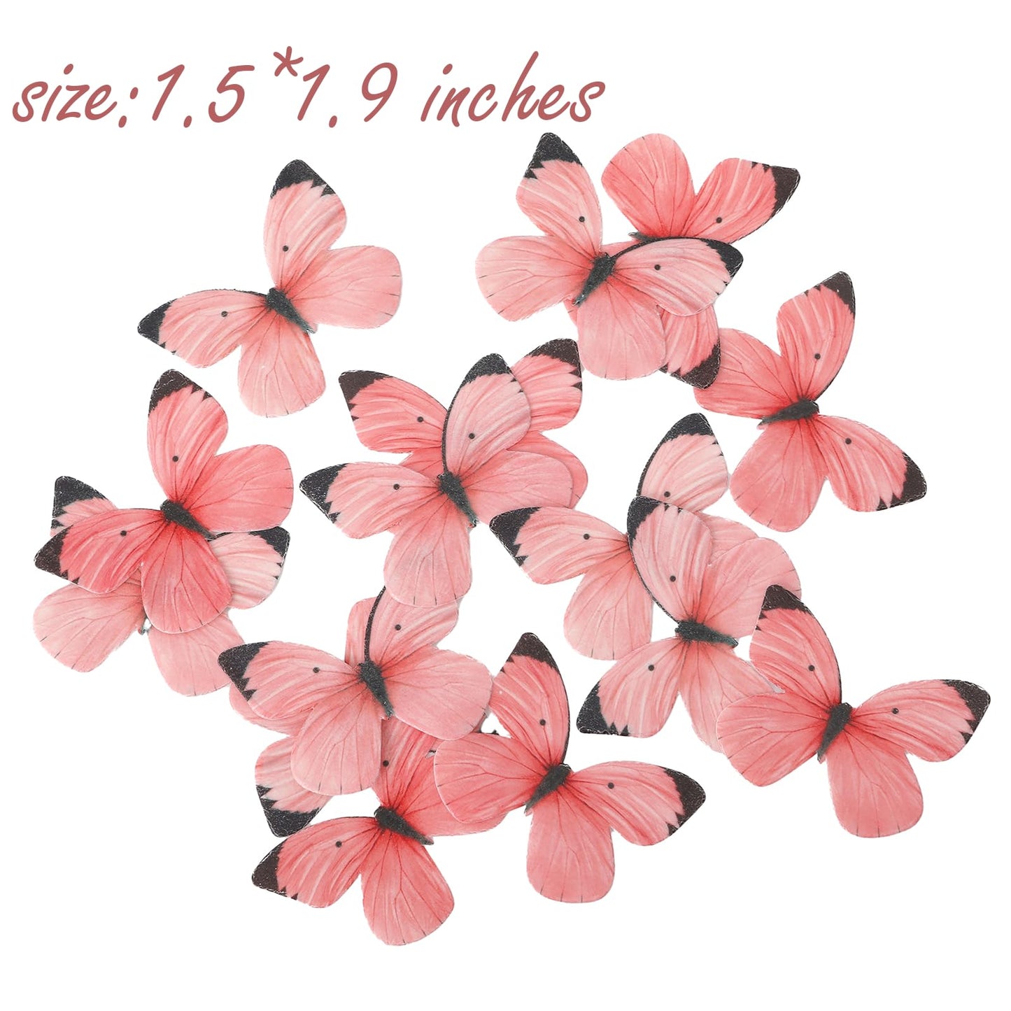 50Pcs Edible Butterflies For Cake Decorating Pink Butterfly Cake And Cupcake Toppers Small Pastel Wafer Paper Butterfly Decor Fo