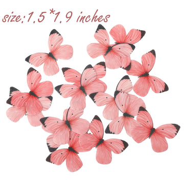 50Pcs Edible Butterflies For Cake Decorating Pink Butterfly Cake And Cupcake Toppers Small Pastel Wafer Paper Butterfly Decor Fo