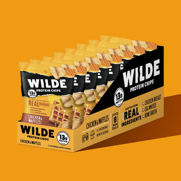 Wilde Chicken & Waffles Protein Chips, Thin And Crispy, High Protein, Keto, Made With Real Ingredients, 1.34Oz Bags (Pack Of 8)