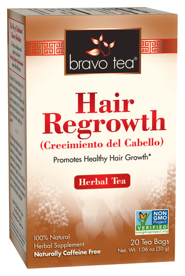 Bravo Tea Hair Regrowth Herbal Tea, Caffeine Free, 20 Tea Bags, 20 Count