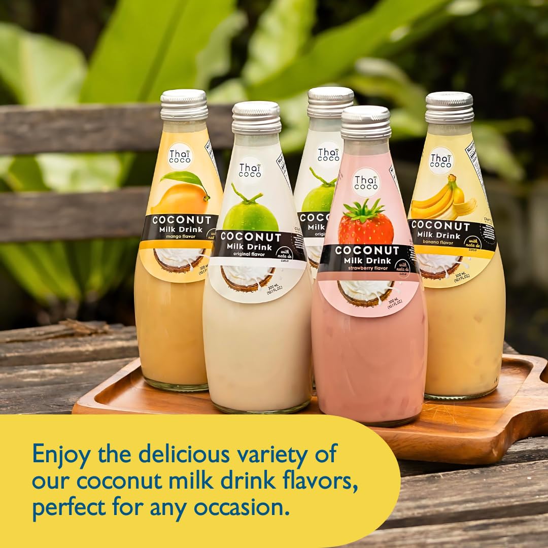 Thai Coco - Banana Coconut Milk Drink with Nata De Coco - 9.8 fl. oz. 4 Pk