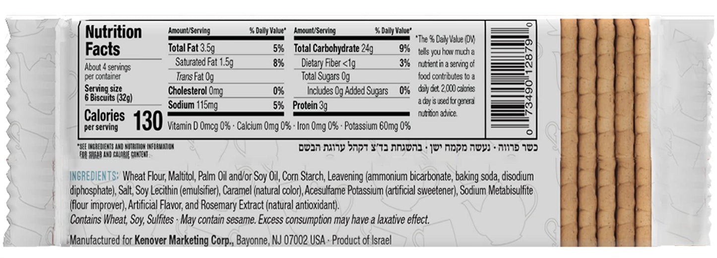 Kedem Tea Biscuits, Vanilla, Sugar Free, 4.5 Ounce (Pack of 24)