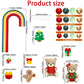 Ephlyn Christmas Bear Cake Toppers Rainbow Ball Cake Decorations Xmas Tree Gingerbread Man Socks Cupcake Toppers For Halloween Theme Baby Shower Birthday Party Supplies Red