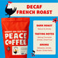 Peace Coffee Decaf French Roast, Organic Fair Trade Whole Bean Coffee, 5lb Bag