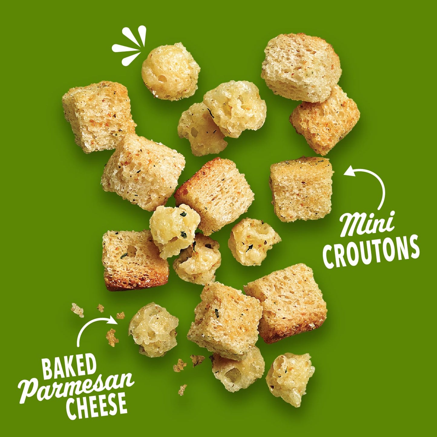 Fresh Gourmet Caesar Crunch Salad Topping, 3Oz, 12-Pack - Mini Croutons & Parmesan Cheese Crisps For Salads, Bowls, Potatoes & M