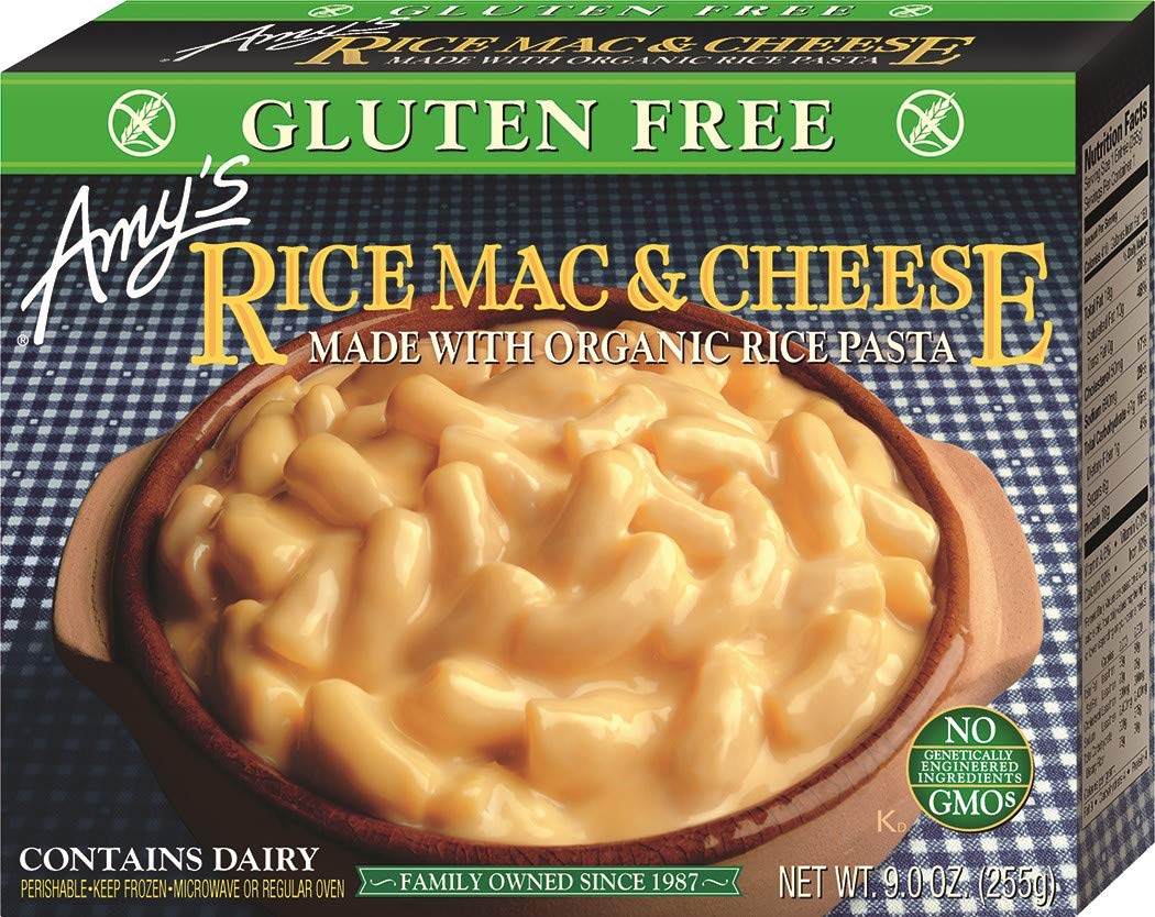 Amys Frozen Meals, Rice Mac and Cheese Pasta Tray, Made With Organic Rice and White Cheddar Cheese, Gluten Free Microwave Meals