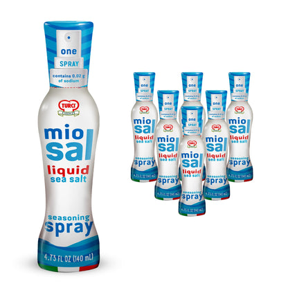 Turci Firenze Miosal Liquid Salt Spray, 4.73oz. (6 Pack), Salt Replacement, 75% Less Sodium, to Reduce Daily Sodium Intake, 100%