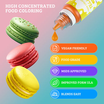 Food Coloring Liquid - 18 Food Grade Vibrant Colors Food Coloring Liquid Set, Food Dye Color For Baking, Icing, Cookie, Cake Dec