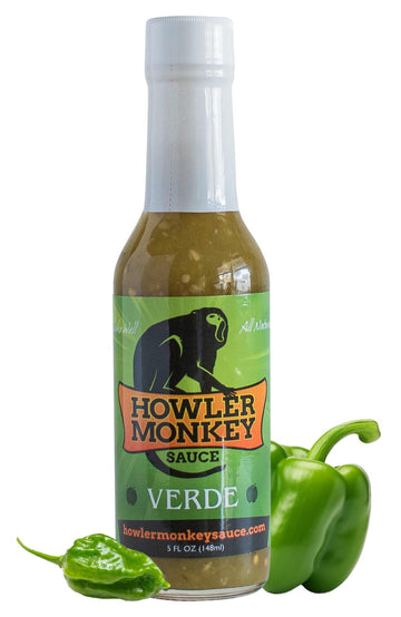 Howler Monkey Sauce Verde - Aji Chombo-Inspired Hot Sauce - Gluten-Free, No Carbs, Low Sodium - Panamanian-Style - 5 oz (1-Pack)