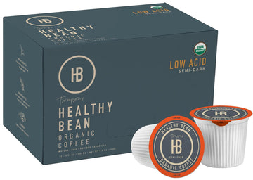 Healthy Bean Low Acid Coffee Pods - Superfood Infused, Usda, Organic Low Acid Coffee, Mold Free Coffee Pods - Clean, Healthy Cof