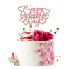 1Pc Happy Valentine's Day Cake Topper Rose Gold Glitter Valentine's Day Cake Topper Decorations for Valentine's Day Theme Weddin