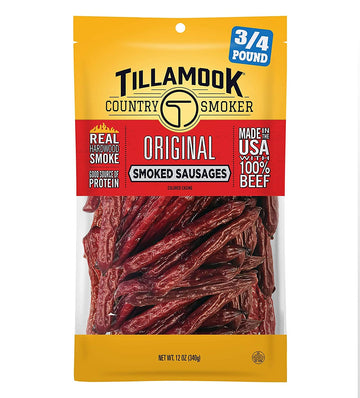 Tillamook Country Smoker Real Hardwood Smoked Sausages  Original Beef  12 Ounce