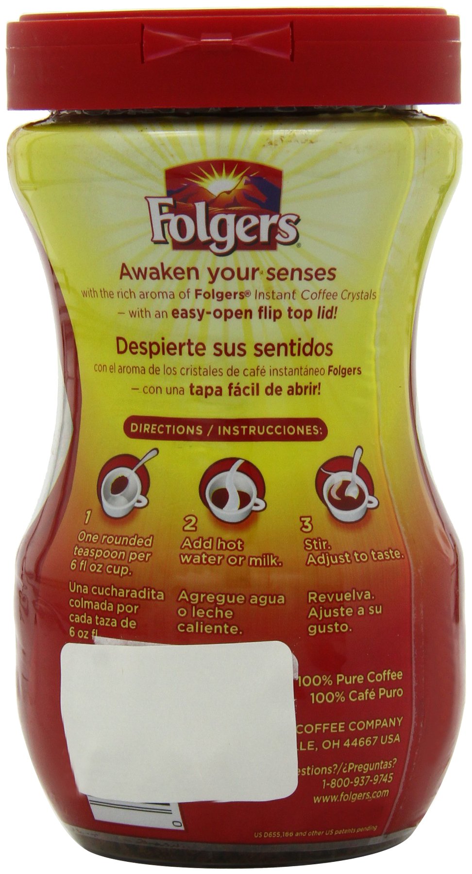 Folgers Classic Roast Instant Coffee, 8 Ounce (Pack Of 3)