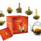 Creano Flowering Tea Gift Set - 7 Piece Set with 6 Blooming White Teas & 17oz Glass Teapot