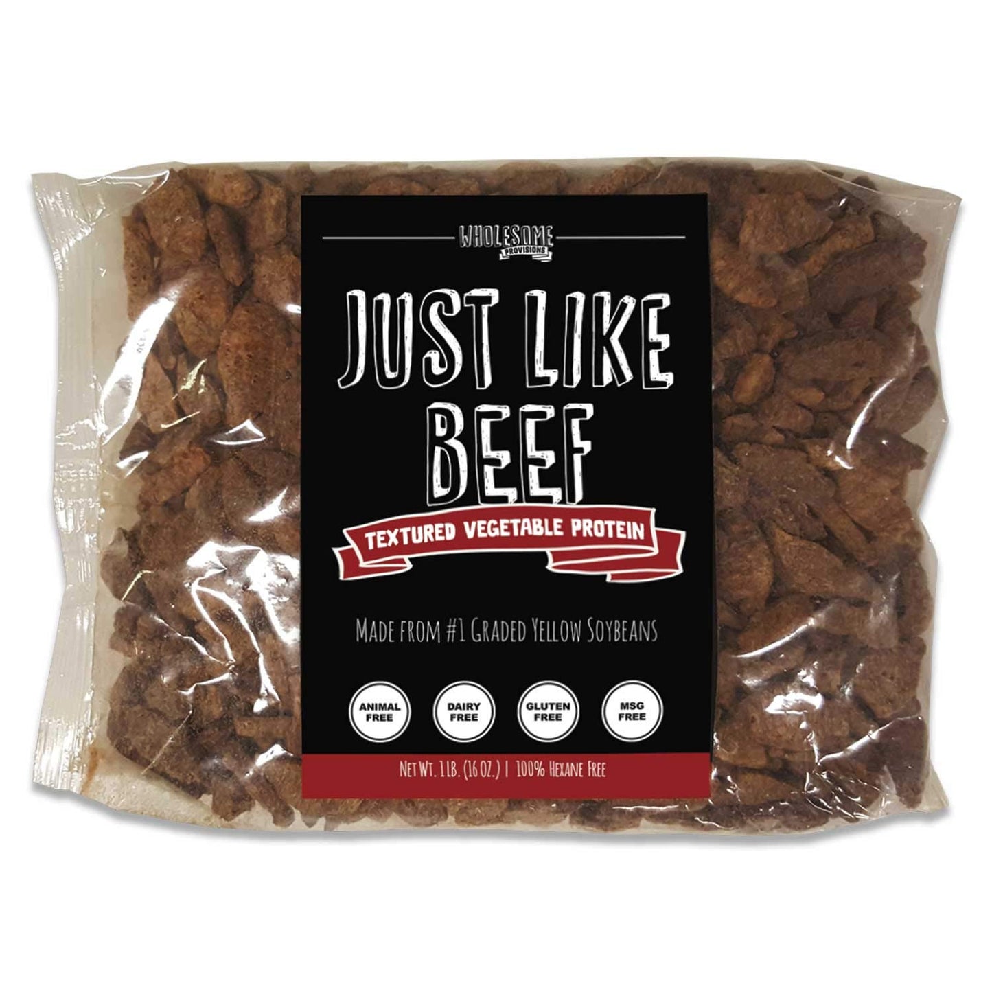 Wholesome Provisions Textured Vegetable Protein, Vegan Meat Substitute, 100% Hexane Free, Made With #1 Graded Yellow Soybeans, M