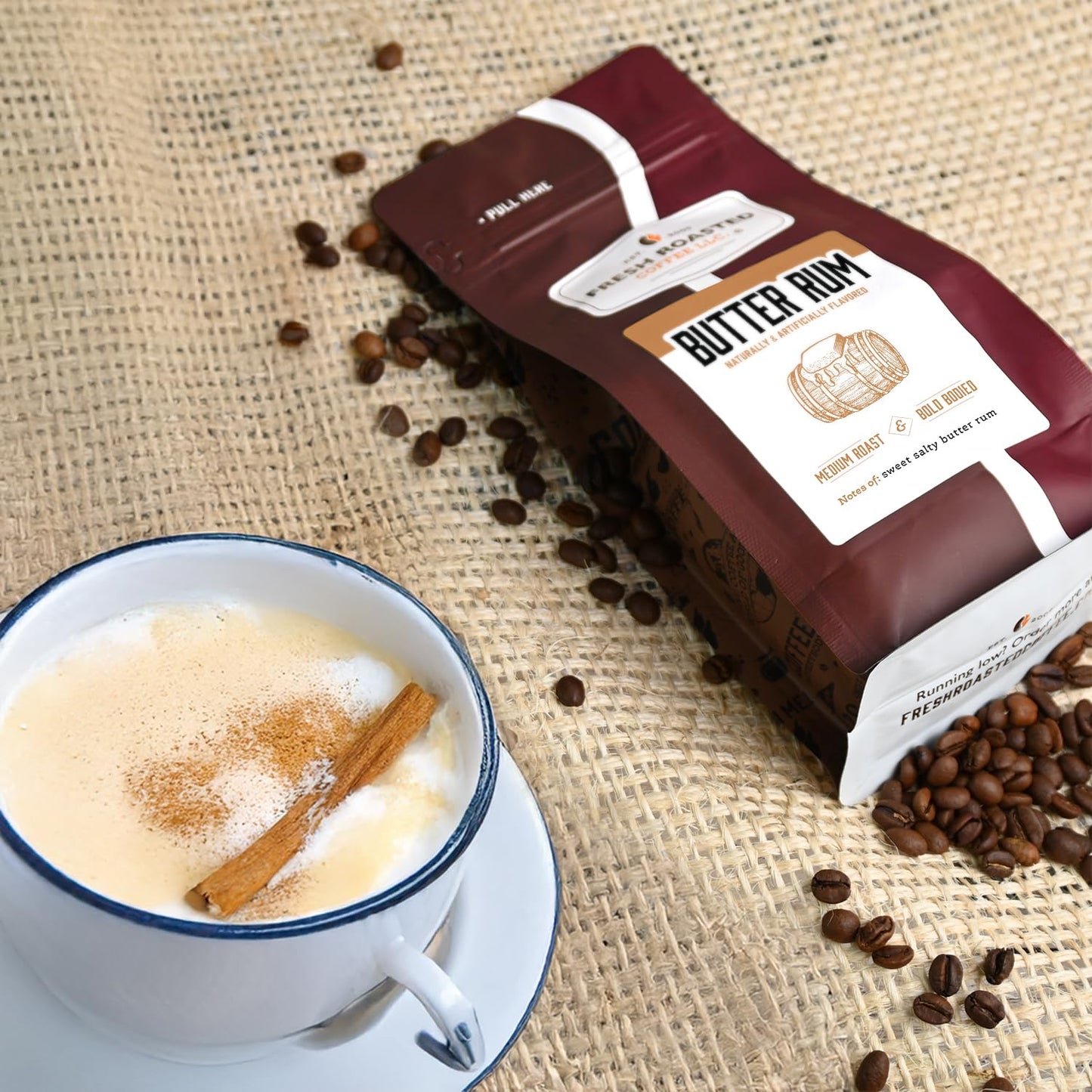 Fresh Roasted Coffee Butter spirit-inspired flavor Flavored Medium Roast Ground Coffee 12 oz