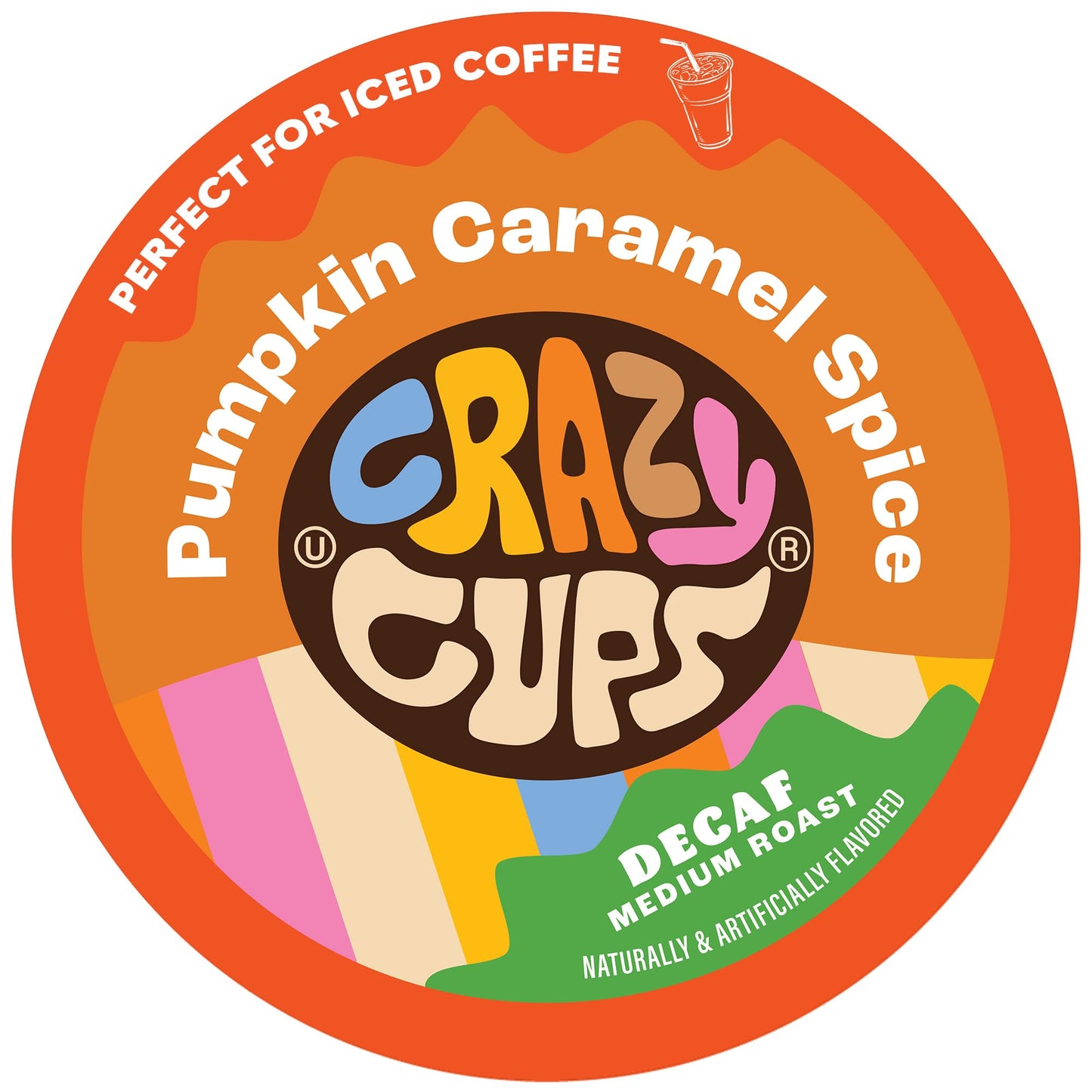 Crazy Cups Decaf Flavored Coffee Pods, Pumpkin Caramel Spice, Single Serve for Keurig, 22 Count, Recyclable
